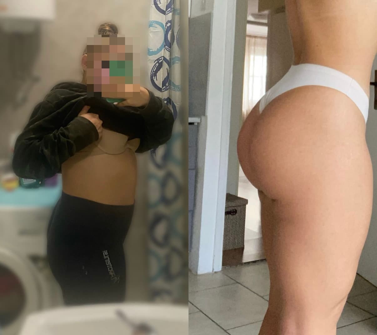 Client glute transformation before and after results